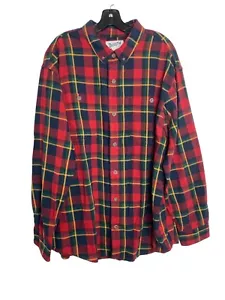 Camisa para hombre Duluth Trading Co. roja a cuadros franela swingin' calce relajado talla - Imagen 1 de 3