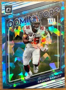 2022 Donruss Optic - Saquon Barkley - Dominators Blue Cracked Ice SSP /15 🦅 - Picture 1 of 2