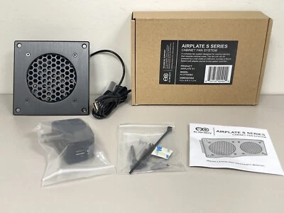 AIRPLATE S1, Quiet Cabinet Fan 4" for Home Theater AV Amplifier Media Cooling - Image 1 of 4