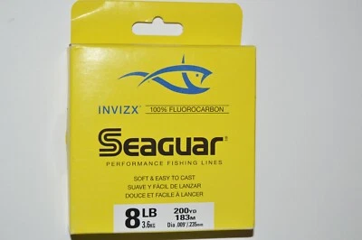 seaguar invizx 100% fluorocarbon 8lb 200yds clear fishing line - Image 1 of 2