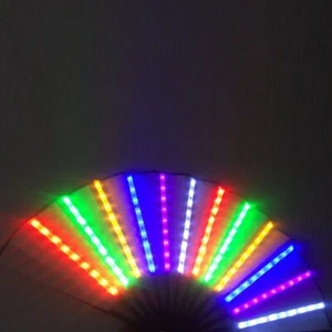 Full Color LED Luminous Folding Fan Stage Prop DJ Night Club Party Dancing Light - Picture 1 of 19