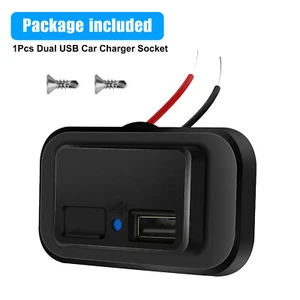12V-24V 4.8A Dual USB Port Car Fast Charger Socket Power Outlet LED Waterproof - Photo 1 sur 8