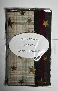 HandDyed Wool; Applique/Hook/Craft: Party Favor #1 Business Class (4) 6" Sq - Picture 1 of 5