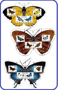 ENDEMIC BUTTERFLIES OF SRI LANKA - 1 - 3  (2022) - Miniature Sheet - All Three - Picture 1 of 1