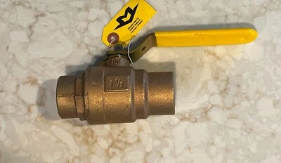 1-1/2" CxC Standard Port, Bronze Ball Valve, 600 WOG, 150 WSP, MADE IN USA - Image 1 of 4