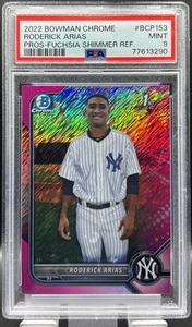 Bowman Chrome Roderick Arias Pink Shimmer Refractor 2022 1st #148/199 PSA 9 - Imagen 1 de 2