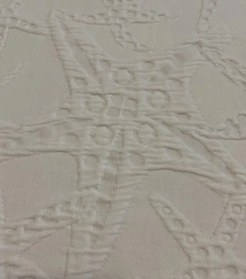 Starfish Beachy Quilt Set W Shams Cotton White Luxury Matelasse 92x85 Pristine - Image 1 of 4