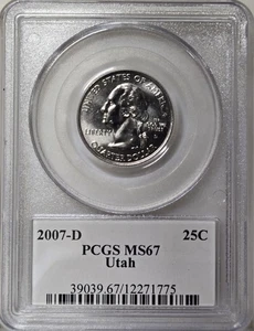 2007-D 25C PCGS MS67 - Clad Utah Quarter - Picture 1 of 2