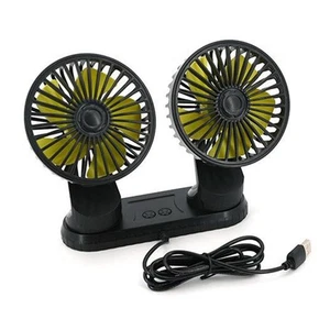 360 Degree Rotating Car Fan with RGB Light and Dual USB Charging Ports - Picture 1 of 15