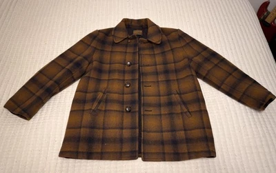 Vintage Pendleton Wool Mackinaw coat Men’s Medium Brown Flannel Made In USA - Image 1 of 4
