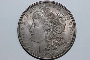 1921-P Morgan 90% Silver Dollar Nice Toning Grade About Uncirculated (MDX4013) - Picture 1 of 4