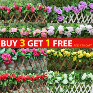 2x 8Ft Artificial Silk Flower Rose Ivy Garland Vine Home Garden Wedding Decor - Picture 1 of 19