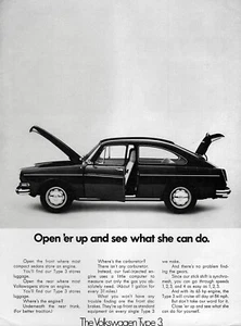 1972 Volkswagen Type 3 Fastback "Open 'er Up" Original Print Ad - Picture 1 of 1