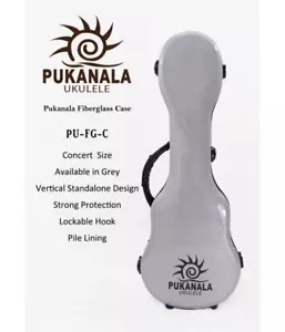 PukanaLa Model FG-C-WH White Concert Ukulele Fiberglass Hardshell Case - Picture 1 of 5