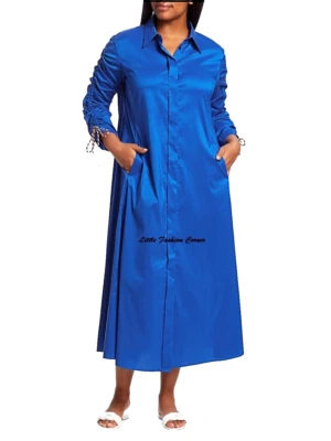 🌟MARINA RINALDI  Dress in COTTON   PLUS size (MR 27) US W18--IT56_DE48_UK22 - Image 1 of 4