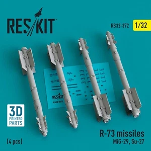 R-73 Raketen (4 Stück) (MiG-29, Su-27) (3D gedruckt) Maßstab 1:32 ResKit RS32-0372 - Bild 1 von 3