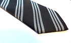 ROBERTO Neck Tie Slim Black and Silver Striped BRAND NEW! WEDDING PROM FREE P&P