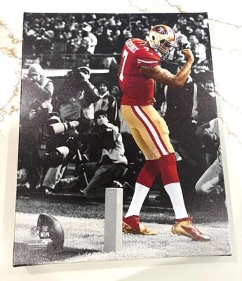 Arte de pared con impresión en lienzo Colin Kaepernick 19x24 NFL - 2013 archivo de fotos, Inc. - raro Foto 1 de 4