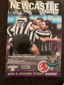 2001 Newcastle United V Middlesbrough Football Programme - Picture 1 of 2