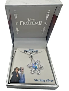 NUEVO EN CAJA - Collar de plata esterlina DISNEY Frozen II - 2 colgantes de copo de nieve de 15 pulgadas - Imagen 1 de 3