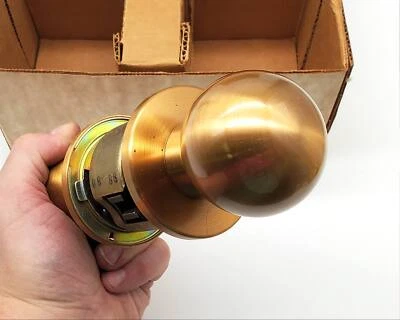 Schlage D10S Door Knob Passage Latch 2-3/4" Backset Satin Bronze Orb Grade 1 - Image 1 of 4