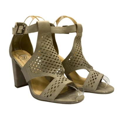 Tacón bloque delantero diseño recortado Delicious para mujer en beige natural talla 6 Foto 1 de 4