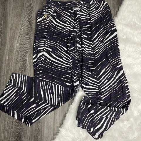 Vintage 90s Zubaz Mens Pants SIze 2X Tiger Print Baltimore Raven Cover