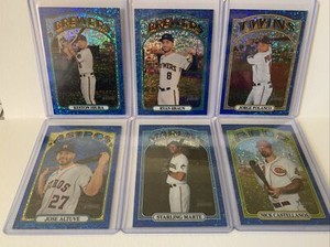 2021 Topps Heritage Chrome Blue Sparkle Lot x6 Polanco, Braun, Hiura, Altuve, ++