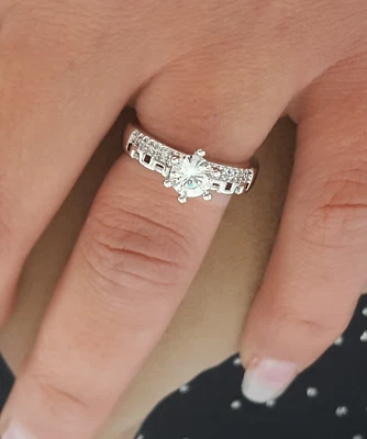 Ring Diamantring Verlobungsring Ehering Strass Stein Versilbert Silber Yüzük  - Bild 1 von 2