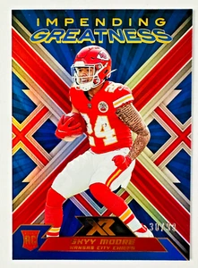 2022 Panini XR Skyy Moore BLUE RC Impending Greatness SP #/99 Chiefs Rookie! - Picture 1 of 3