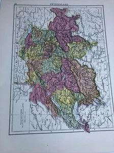 Map 1935: Switzerland , Spain & Portugal Original Old Vintage Print #19/2 - Picture 1 of 16