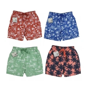 Island Fever Men's Tropical Print Swim Shorts in Multiple Colors - Picture 1 of 25
