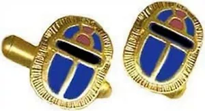 Gold Plated Small Egyptian Scarab Cuffllinks in Dark Blue Enamel ~ 0.4" x 0.5" - Picture 1 of 2