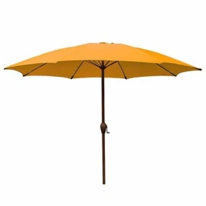 Large 2.5m Beach Umbrella Market Umbrella Crank Operation - Bright Yellow Colour - Picture 1 of 8