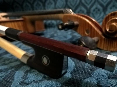 Big Thanks Promo! Brazilwood Cello Bow 3/4 #320 Oct Ebony lined Paris Eye Frog  - Image 1 of 4