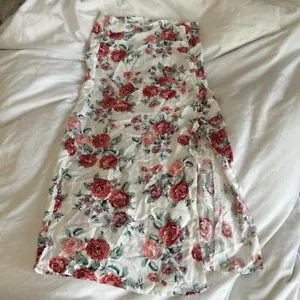 NWT Floral Side Slit Ruched Maxi Skirt - Picture 1 of 3