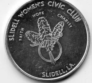 .Mardi Gras Doubloon Krewe of Slidellians 1969 Aluminum - Picture 1 of 2
