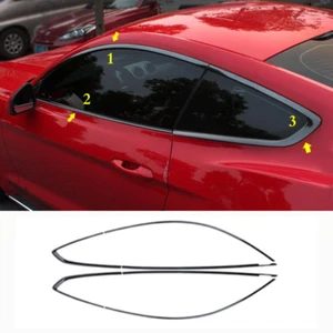 6Pcs For Ford Mustang 2015-2020 Black Stainless Window Moulding Strip Trim Kit - Bild 1 von 5