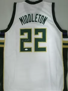 Bucks KHRIS MIDDLETON Signed Milw Custom Replica White Jersey AUTO - JSA - Picture 1 of 3