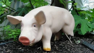 FERKEL SCHWEIN SAU GLÜCK FIGUR BAUERNHOF TIER TIERFIGUR GARTEN GLÜCKSSCHWEIN - Picture 1 of 9
