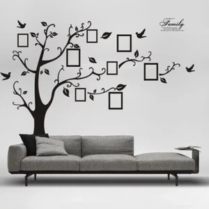 Large Family Photos Pictures Tree Wall Stickers,Vinyl Removable Decal Home Decor - Picture 1 of 9
