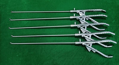 Soporte de aguja laparoscópica recto 5 mm x 330 mm instrumento reutilizable para endoscopia Foto 1 de 4