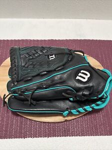 Wilson A500 Siren 12.5" Baseball Softball Glove LHT Black Teal A05RF16125--NEW