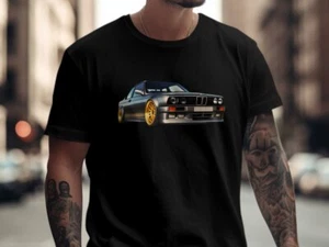 BMW E30 M3 Graphic T-Shirt Classic Tee Shirt schwarz grau weiß grün 325i S14 Auto - Bild 1 von 8