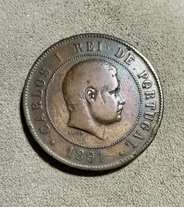PORTUGAL 20 REIS 1891 - Picture 1 of 2