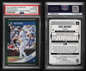 2018 Panini Donruss Holo Green Kris Bryant #183 PSA 10 GEM MT