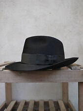 Classic Black  Fedora Hat by Christys' of London - 100% fur felt, made in the UK