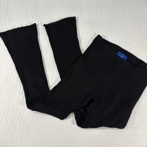Simon Miller Pants Womens XL Black Rib Flare Pull On Stretch USA Quiet Luxury - Picture 1 of 11