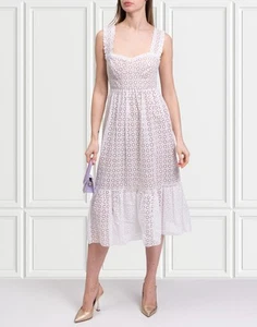 RRP€1510 MICHAEL KORS COLLECTION Midi Dress US8 IT44 L Silk Lined Made in Italy - Picture 1 of 10