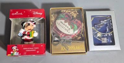 Christmas Ornament Lot of 3 Ornaments Disney Hallmark Demdaco Mikasa - Image 1 of 4